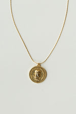 mode, double layer coin necklace- large coin