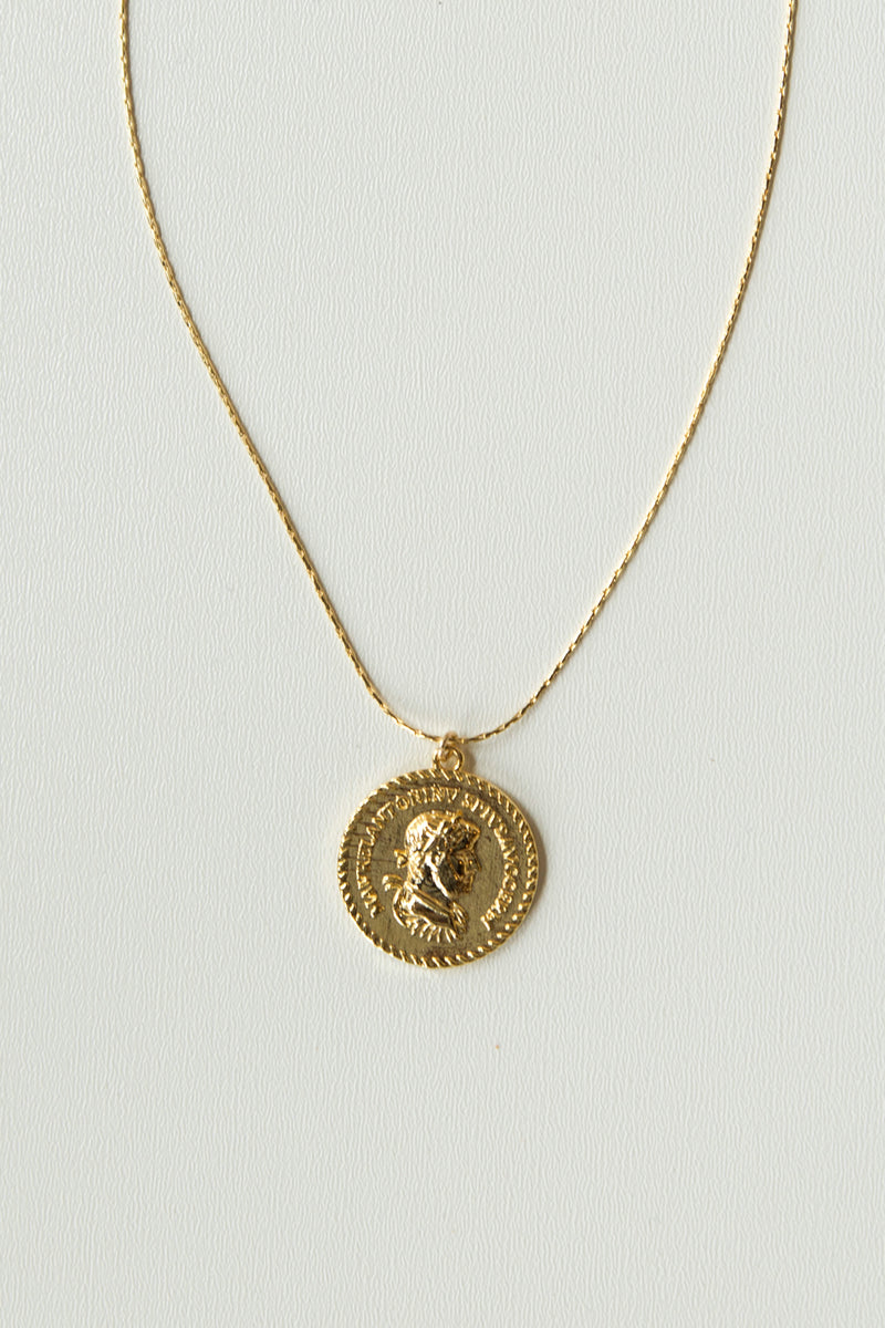 mode, double layer coin necklace- large coin