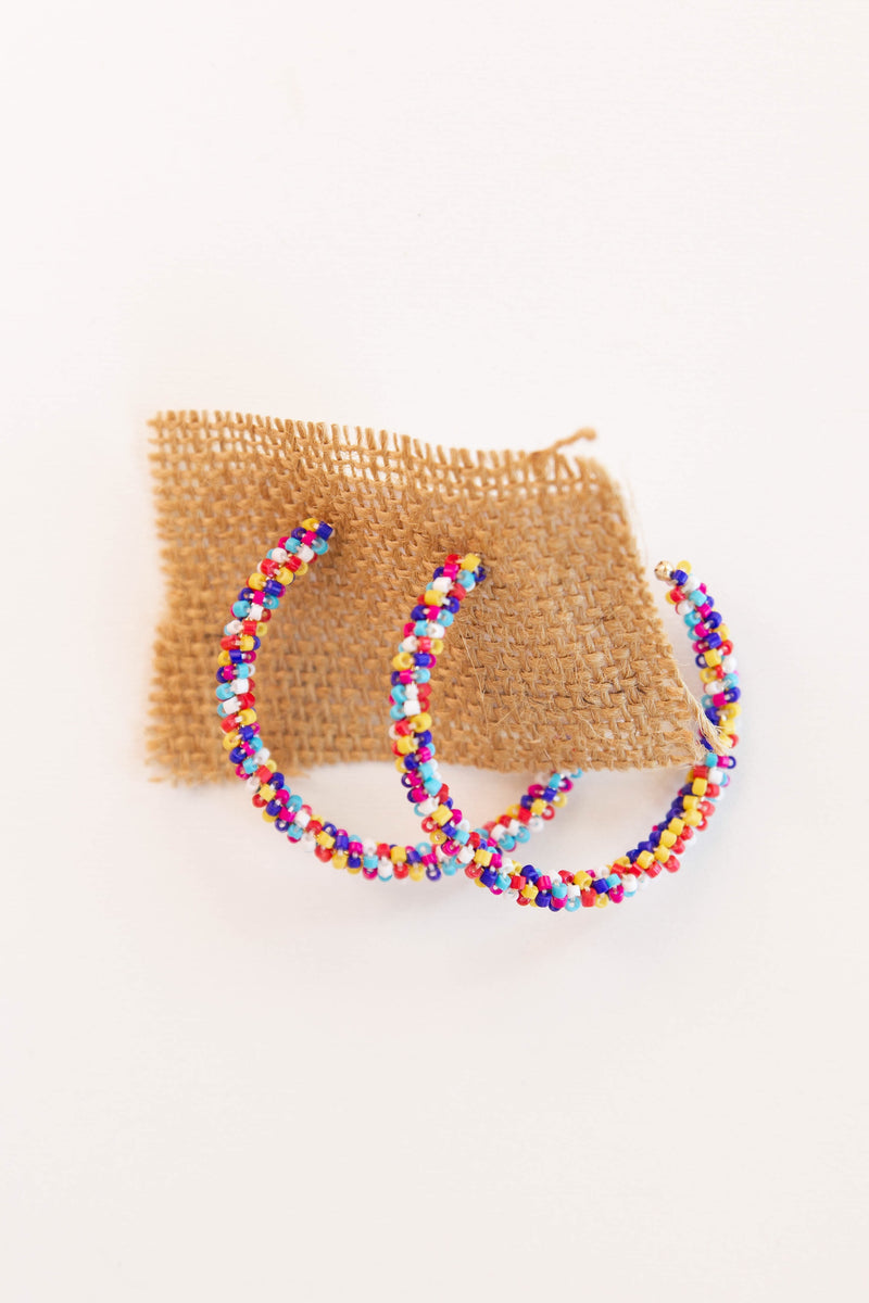 mode, party beads hoop earring