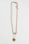 mode, sun stone layers necklace