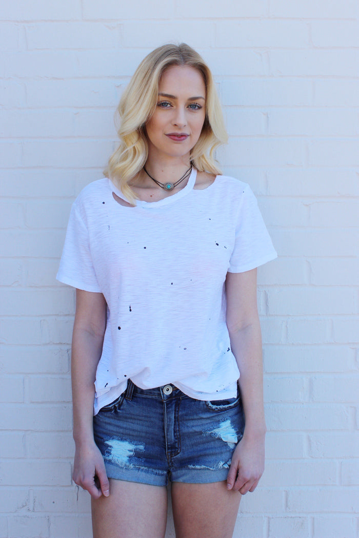 mode, Splat distressed tee