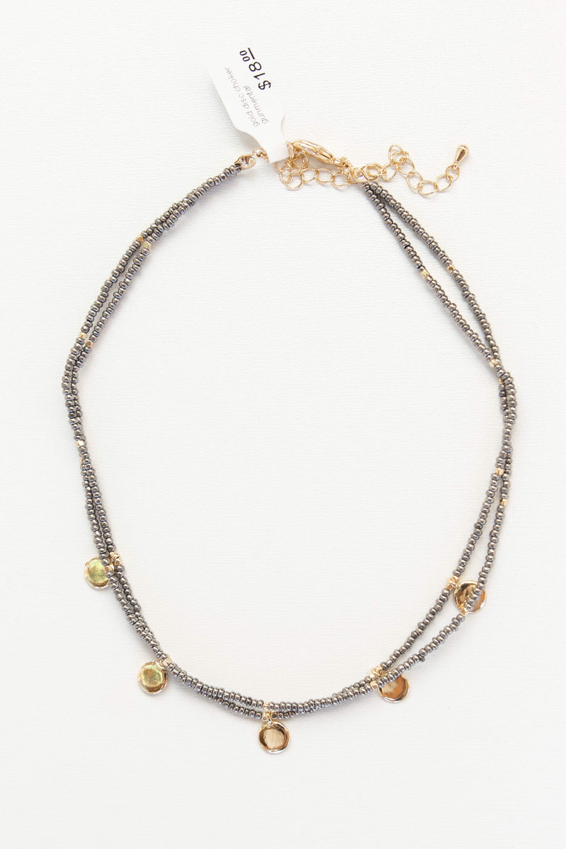 mode, gold disc choker