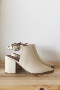 mode, clean slate open heel bootie
