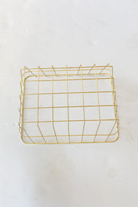 mode, rectangle gold wire basket