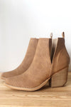 mode, whimsical side slit bootie