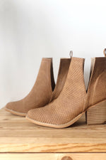 mode, whimsical side slit bootie