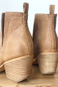 mode, whimsical side slit bootie