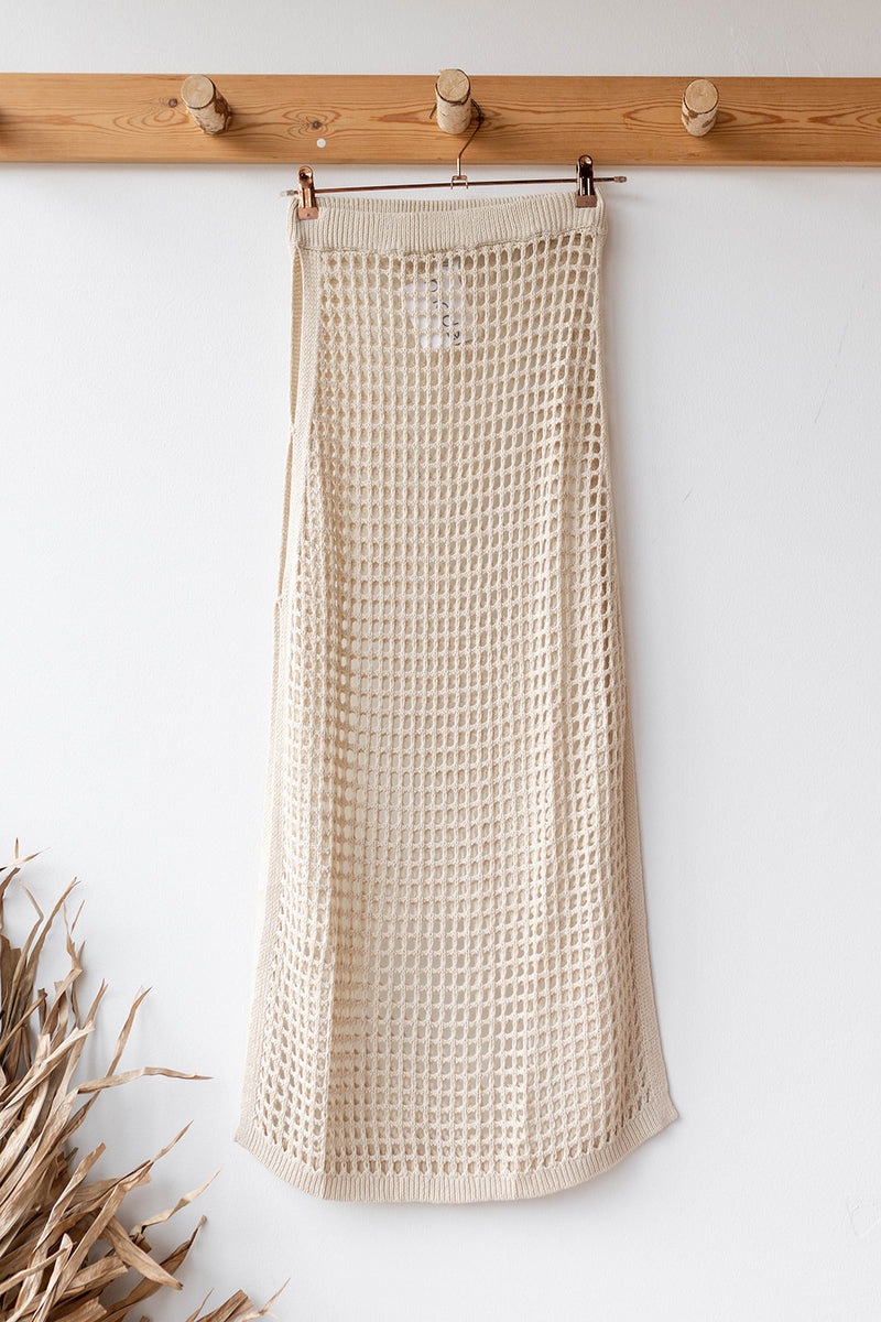mode, crochet knit skirt