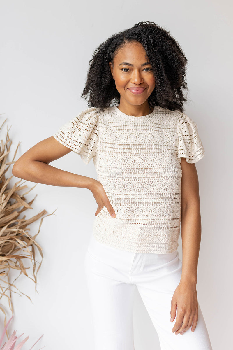 mode, kori crochet top