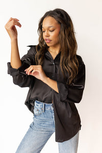 mode, shay satin blouse