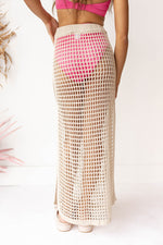 mode, crochet knit skirt