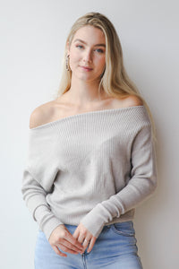 mode, waffle slouchy knit sweater