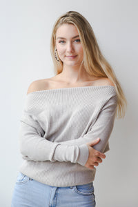 mode, waffle slouchy knit sweater