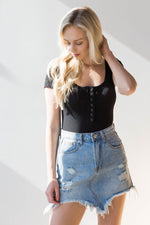mode, jupiter ribbed button down bodysuit