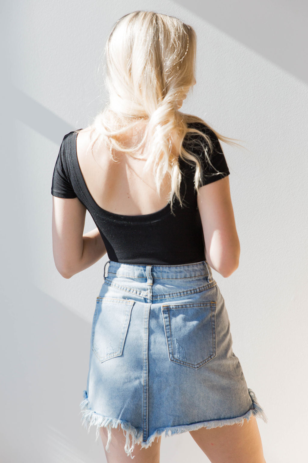 mode, jupiter ribbed button down bodysuit