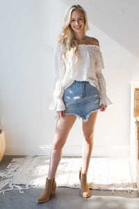 mode, off the shoulder top