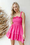 mode, smocked ruffle dress