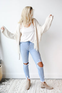 mode, sienna fringe cardigan
