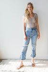 mode, jupiter ribbed button down bodysuit