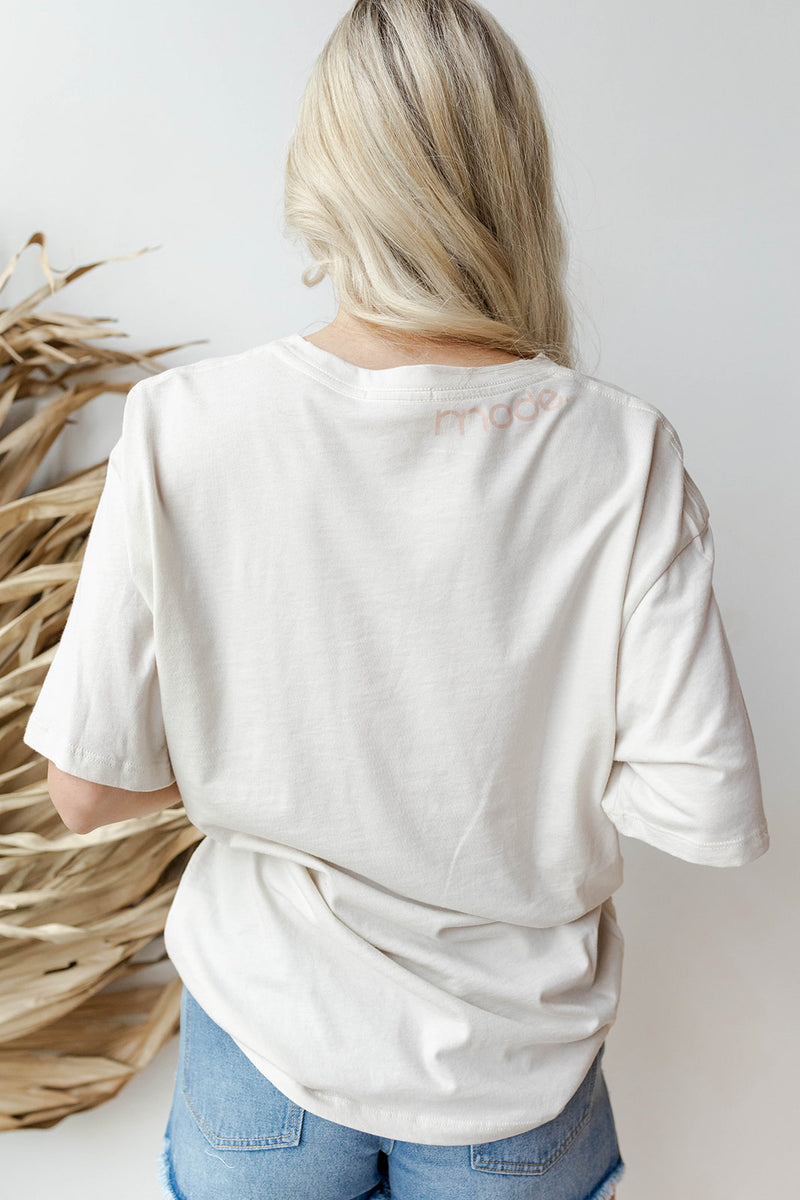 mode, radiate kindness oversized distressed tee