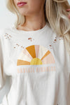 mode, radiate kindness oversized distressed tee