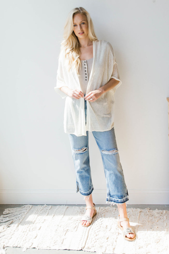 mode, out the door lightweight cardigan