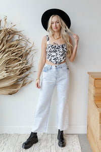 mode, gabi crop flare wvn denim pant
