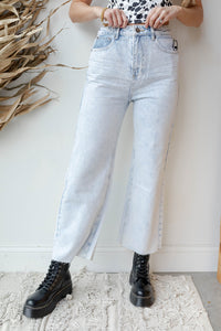 mode, gabi crop flare wvn denim pant