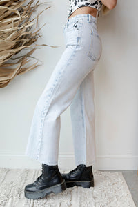 mode, gabi crop flare wvn denim pant