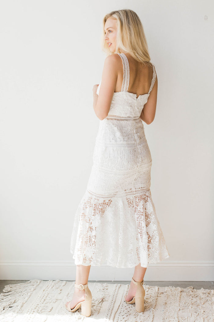 mode, mermaid lace dress