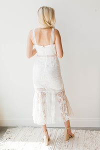 mode, mermaid lace dress