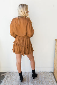 mode, ruffle detail layer dress