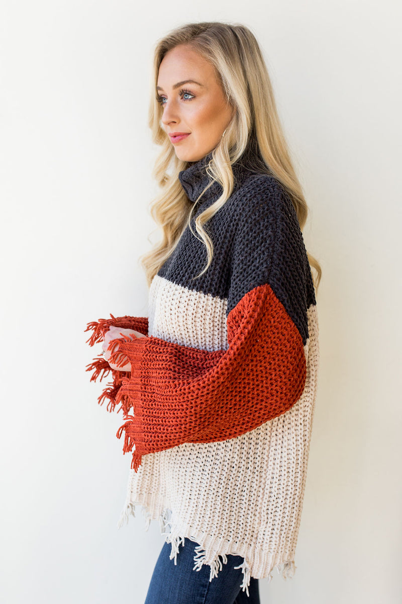 mode, colorblock all day sweater
