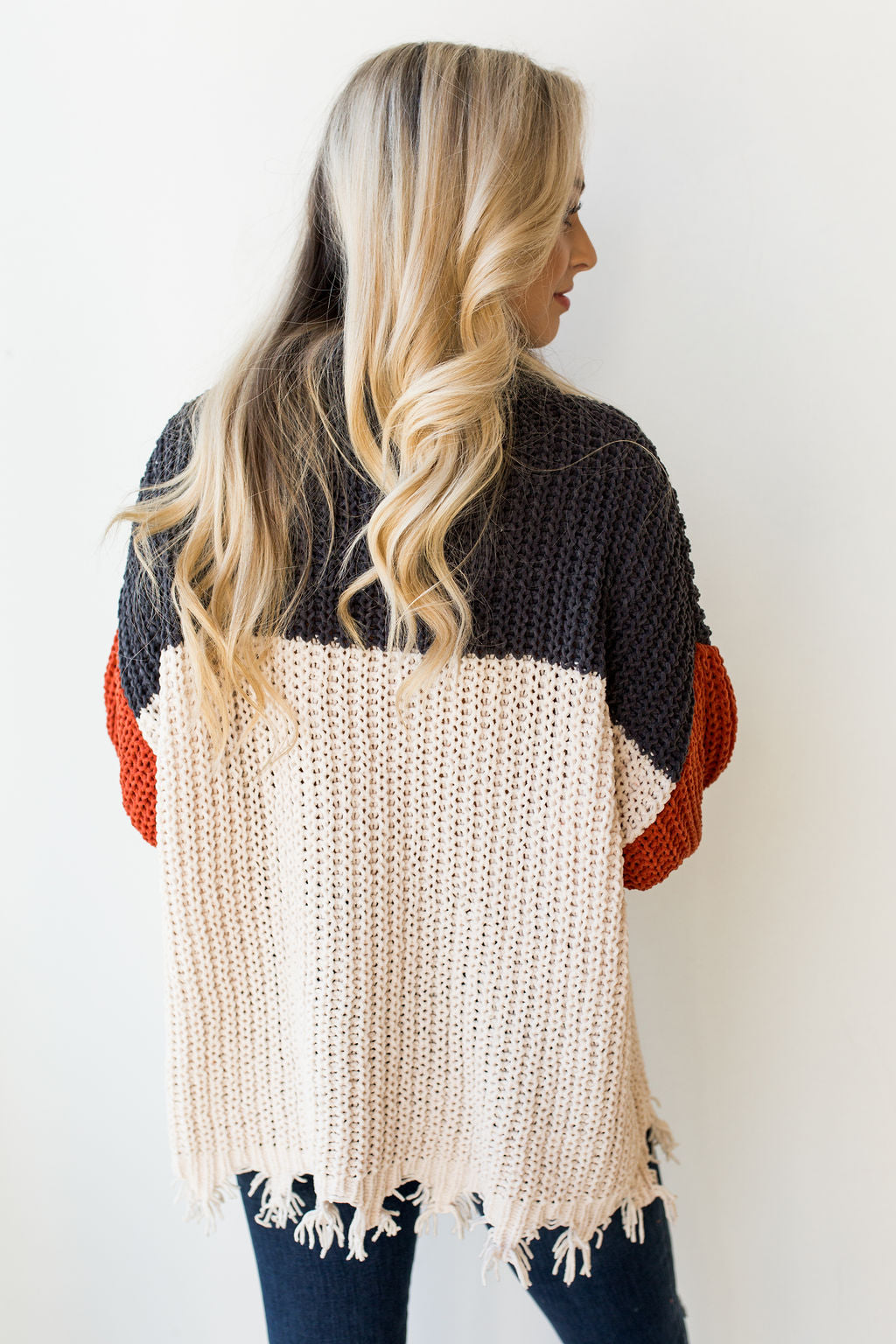 mode, colorblock all day sweater