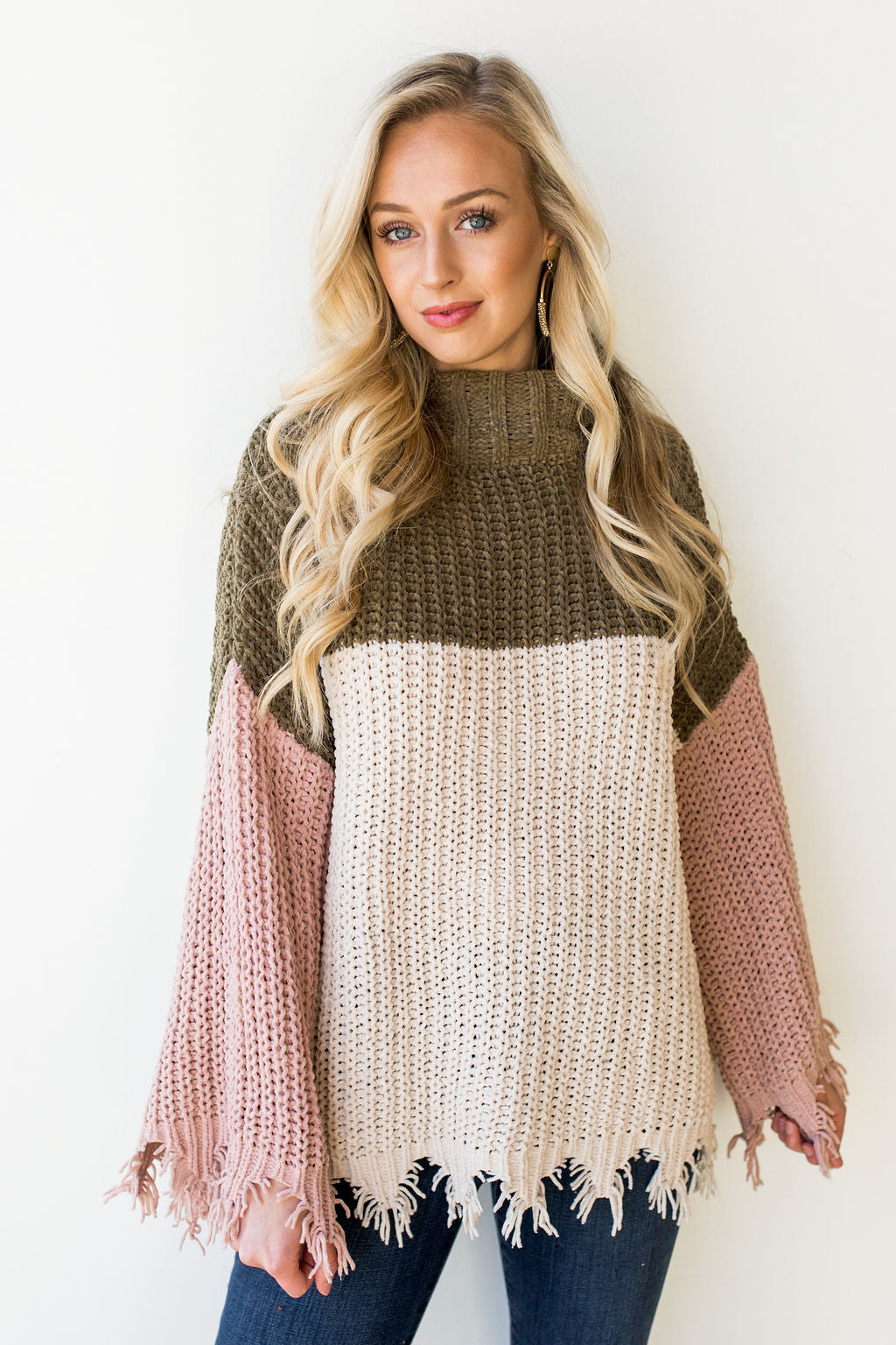 mode, colorblock all day sweater