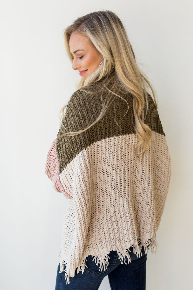 mode, colorblock all day sweater