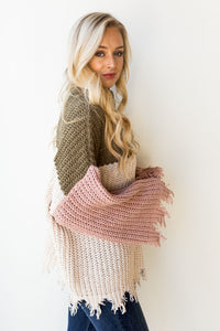 mode, colorblock all day sweater