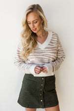 mode, open heart v neck sweater