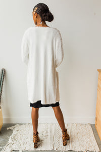 mode, fresh snowfall long cardi
