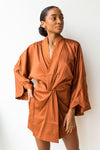 mode, Satin kimono sleeve dress
