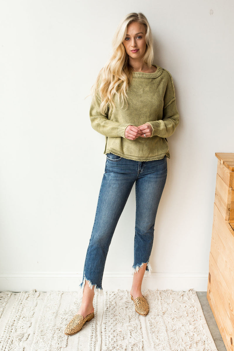 mode, ribbed brushed knit top