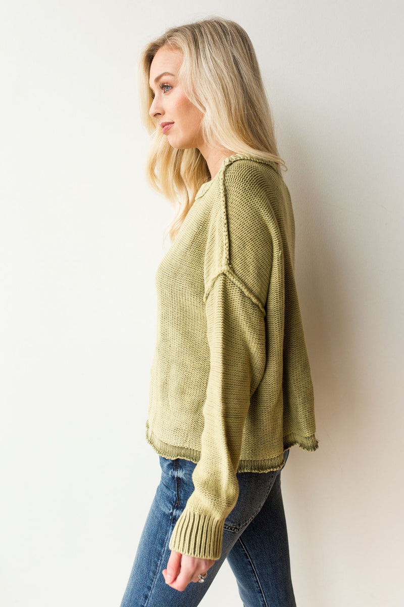 mode, ribbed brushed knit top