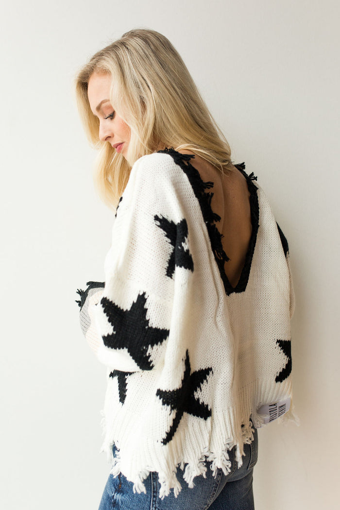 mode, stars in a row sweater