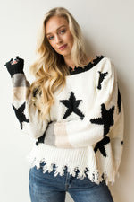 mode, stars in a row sweater