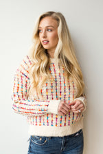 mode, color weave sweater