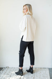 mode, low key l/s fleece top