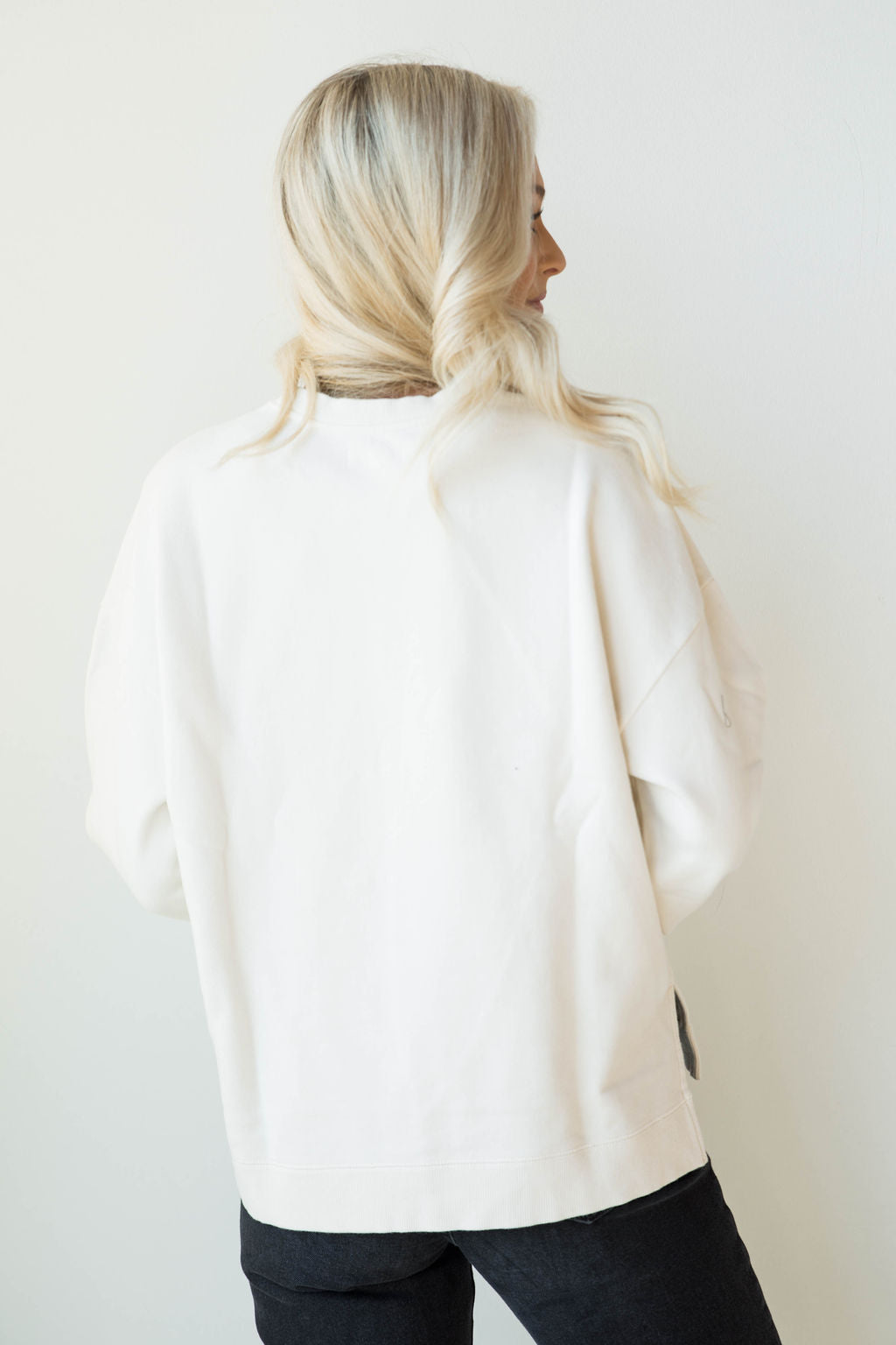 mode, low key l/s fleece top