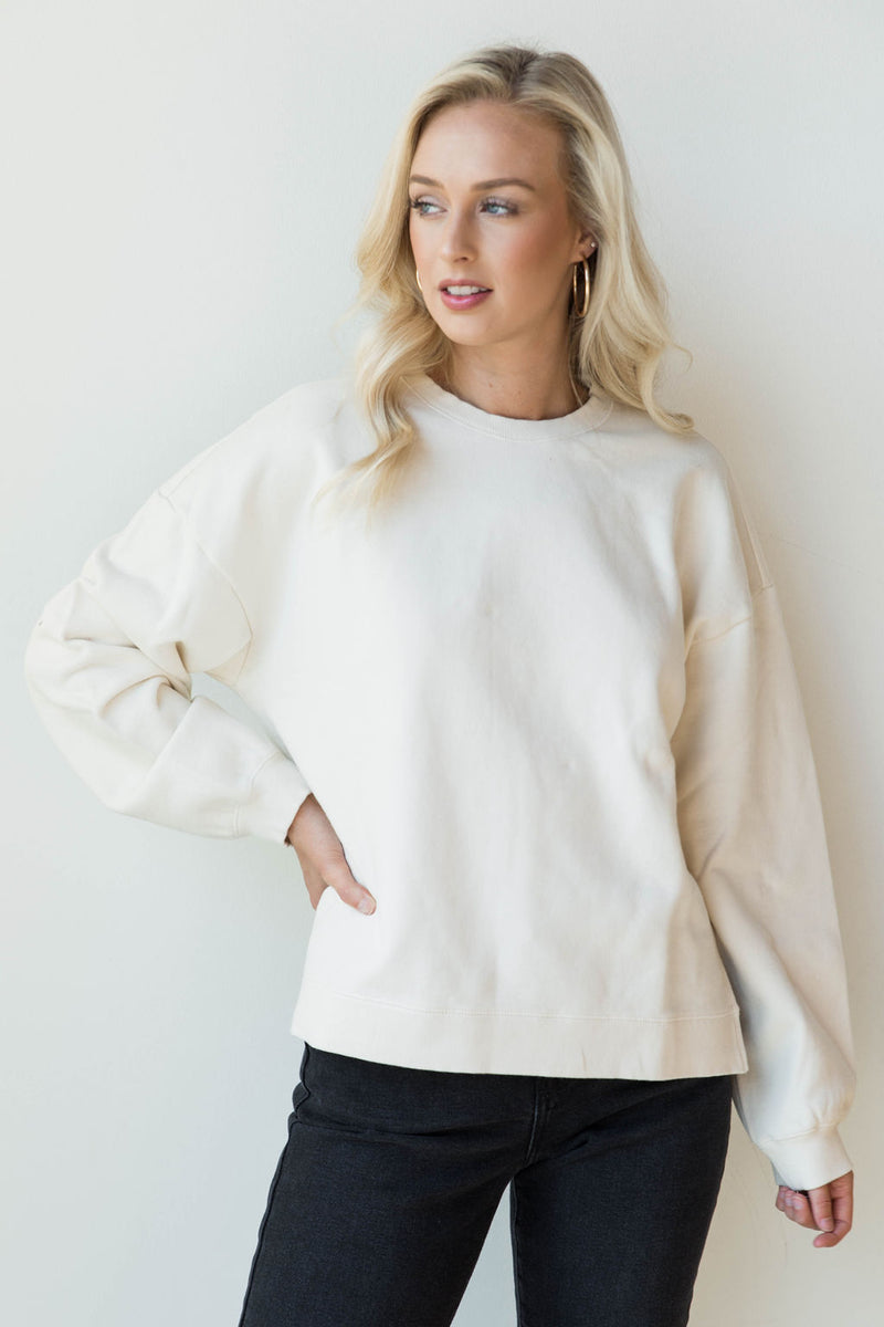 mode, low key l/s fleece top