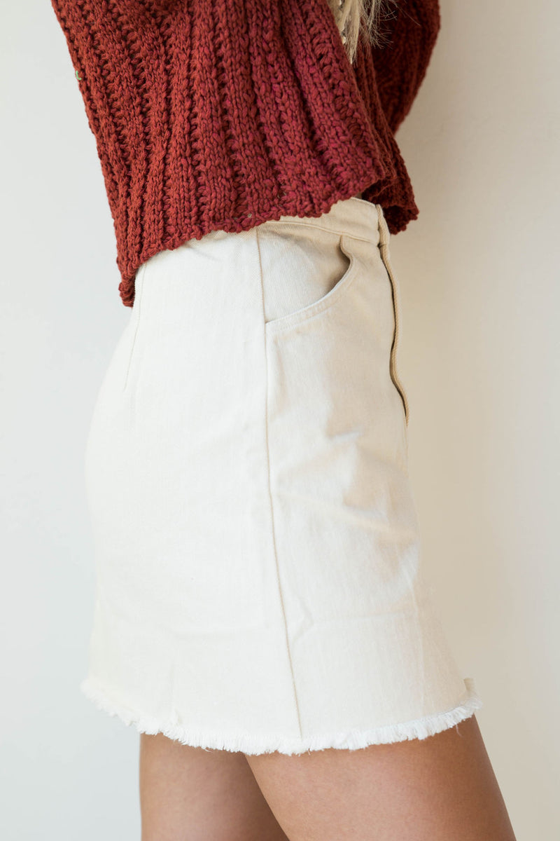mode, lea washed twill skirt