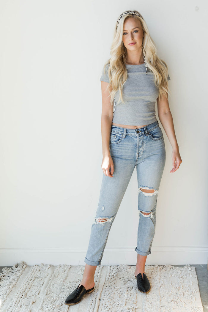 mode, ribbed round neck crop